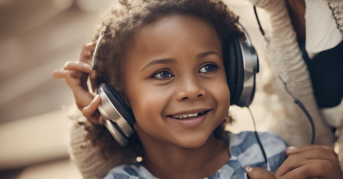 Mama i dziecko wspólnie słuchają muzyki przez słuchawki.