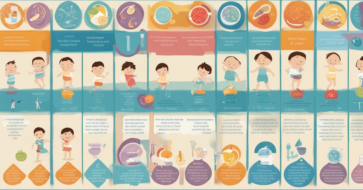 Infografika przedstawiająca czynniki wpływające na wzrost i wagę rocznego dziecka, takie jak genetyka, dieta i aktywność fizyczna.
