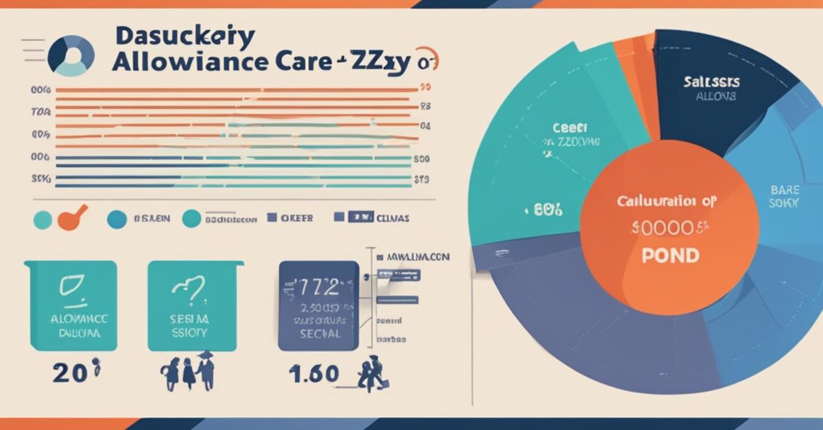Wykres wyjaśniający, jak obliczany jest zasiłek opiekuńczy.