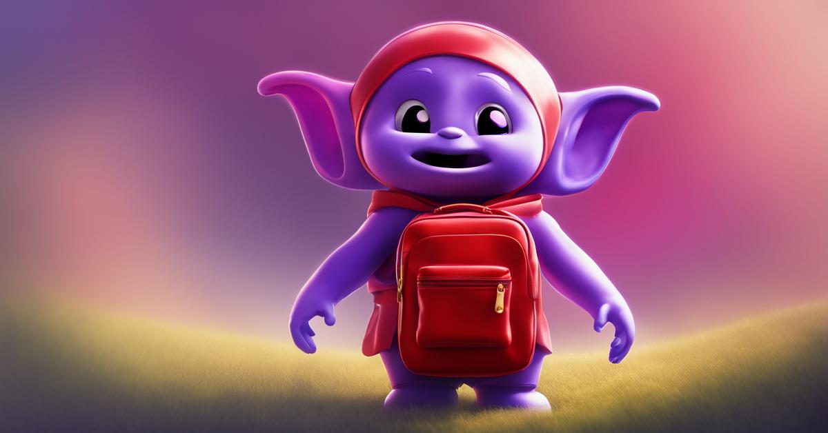 Tinky Winky z czerwoną torebką – symbol akceptacji i radości.