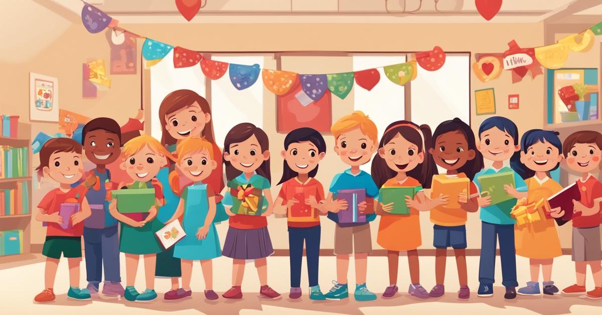 Przedszkolaki otrzymują prezenty i dyplomy w Dniu Przedszkolaka.